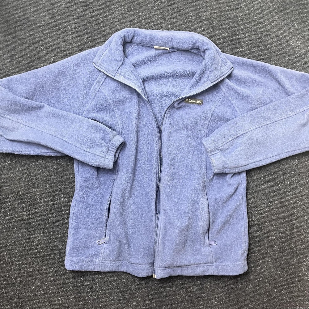 Columbia Fleece Jacket‎ Womens Large Purple Full Zip Pockets Casual Outdoor